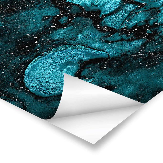 Prints Turquoise Drop With Glitter
