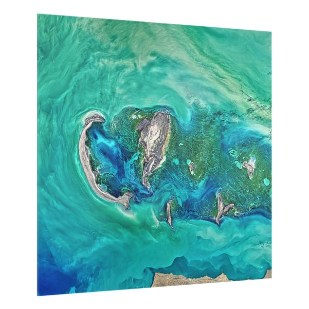 Glass splashback beach NASA Picture Caspian Sea