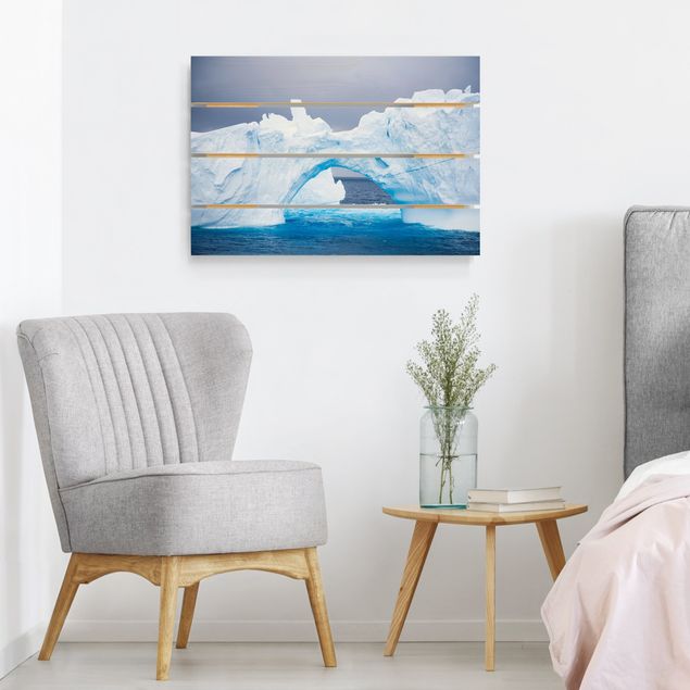 Wood prints landscape Antarctic Iceberg