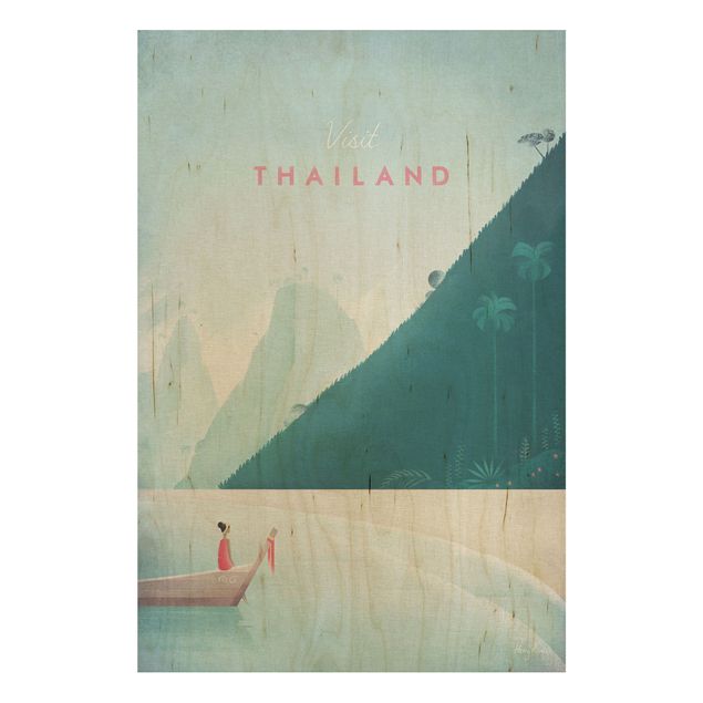 Wood prints landscape Travel Poster - Thailand