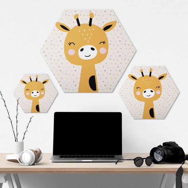 Hexagonal prints Baby Giraffe