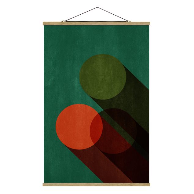 Contemporary art prints Abstract Shapes - Circles In Green And Red