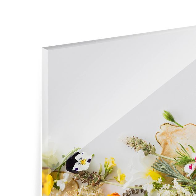Glass Splashback - Fresh Herbs With Edible Flowers - Landscape 2:3
