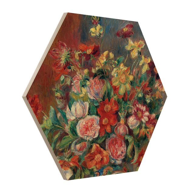 Wood prints flower Auguste Renoir - Flower vase