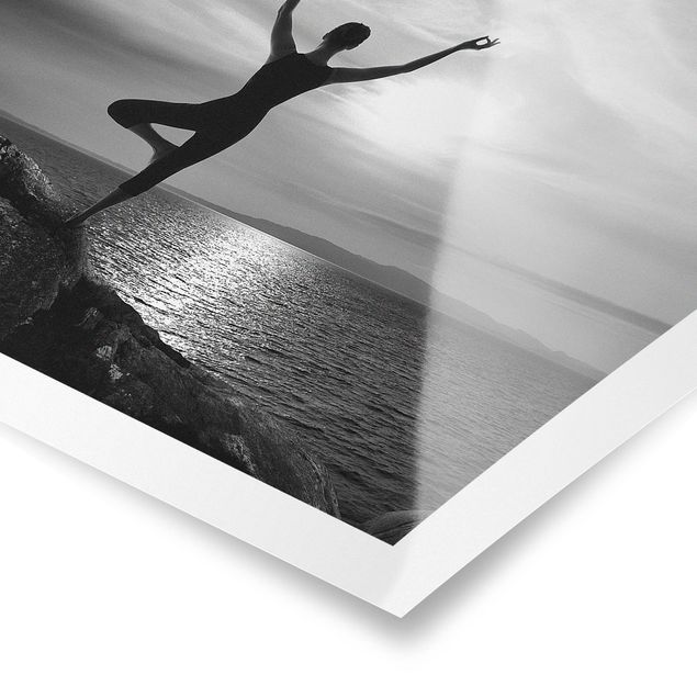 Contemporary art prints Yoga white black