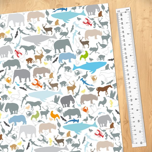 Self adhesive film Learning Pattern For Children With Different Animals