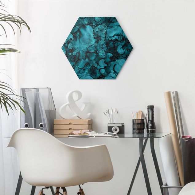 Art posters Turquoise Drop With Glitter