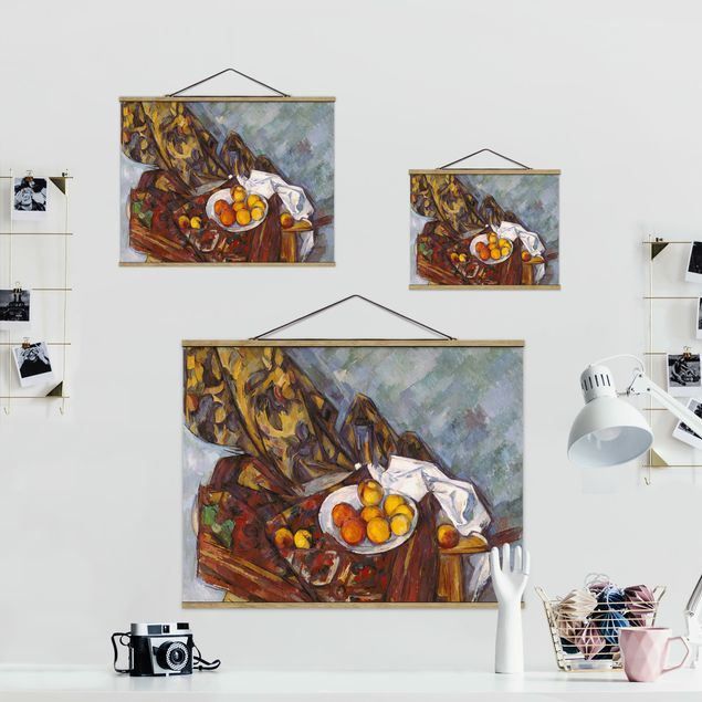 Modern art prints Paul Cézanne - Still Life, Flower Curtain, And Fruits