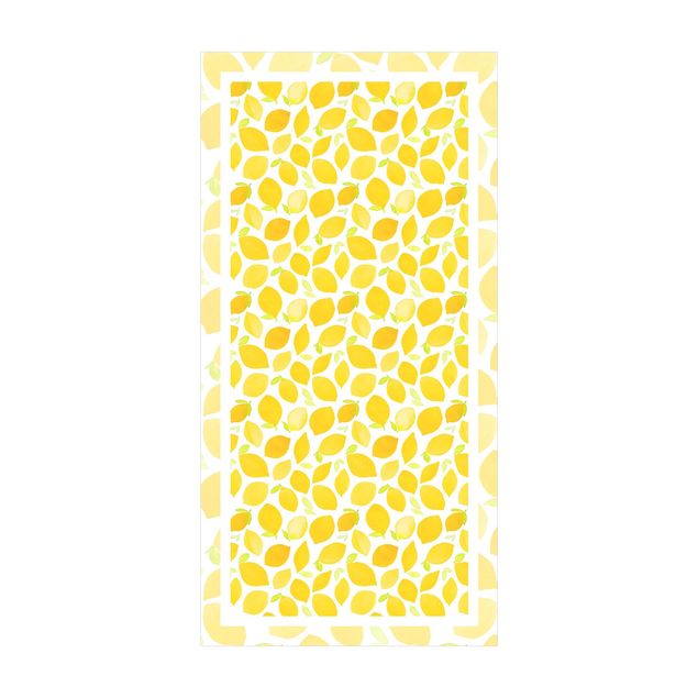 modern area rugs Watercolour Lemons with Leaves And Frame