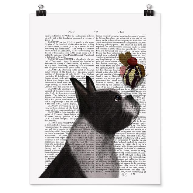 Prints quotes Animal Reading - Terrier With Ice