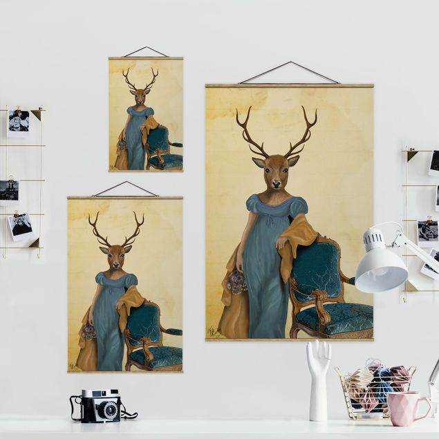 Prints modern Animal Portrait - Deer Lady
