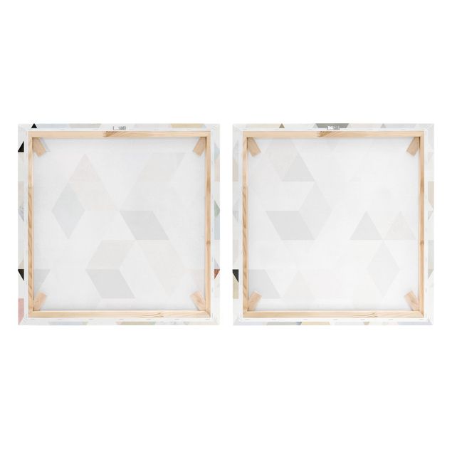 Canvas wall art Watercolour Mosaic With Triangles Set I