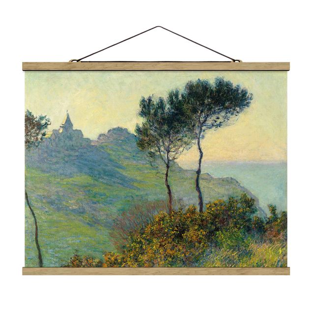Prints landscape Claude Monet - The Church Of Varengeville At Evening Sun