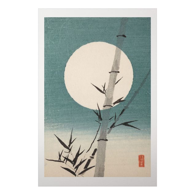 Landscape wall art Japanese Drawing Bamboo And Moon