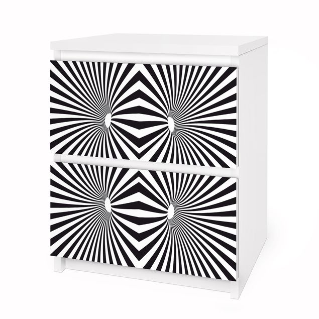Film adhesive Psychedelic Black And White pattern