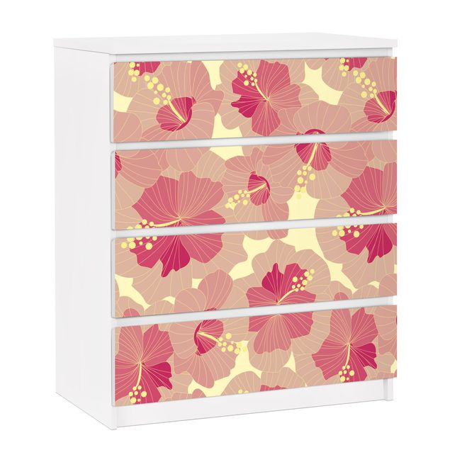 Adhesive films patterns Yellow Hibiscus Flower pattern