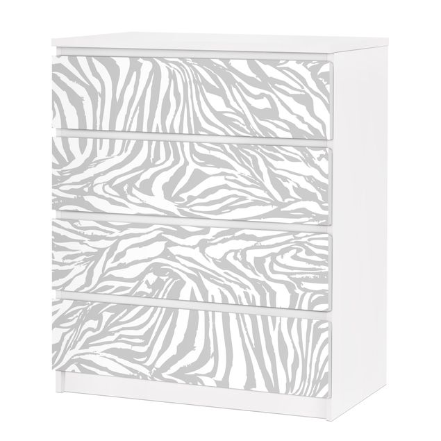 Furniture self adhesive vinyl Zebra Design Light Grey Stripe Pattern