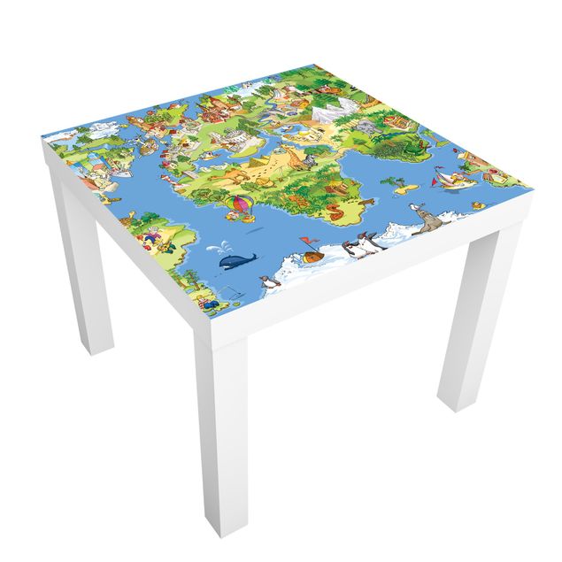 Adhesive films blue Great and Funny Worldmap