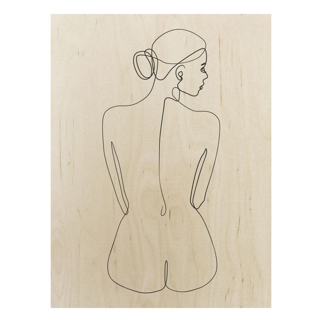 Continuous line drawing Line Art Nudes Back Black And White