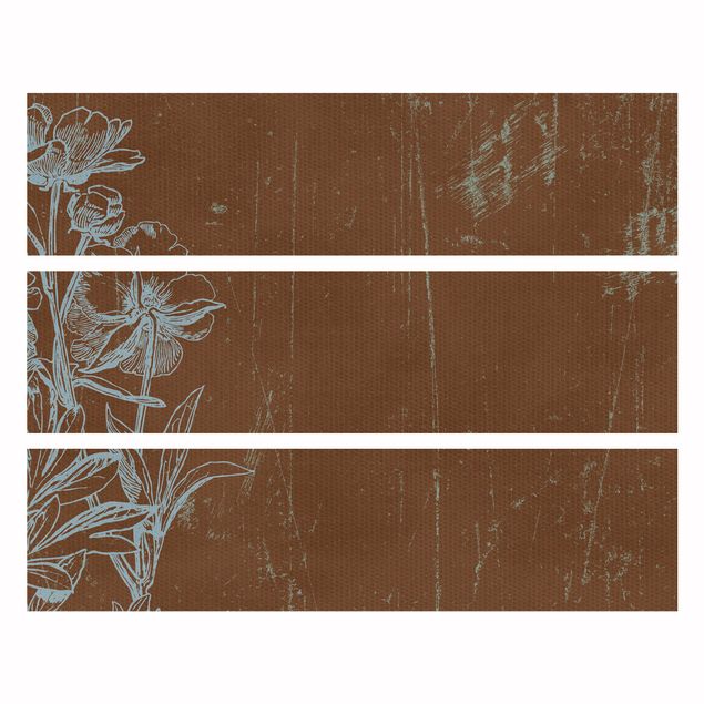 Self adhesive furniture covering Blue Sketch Of A Flower