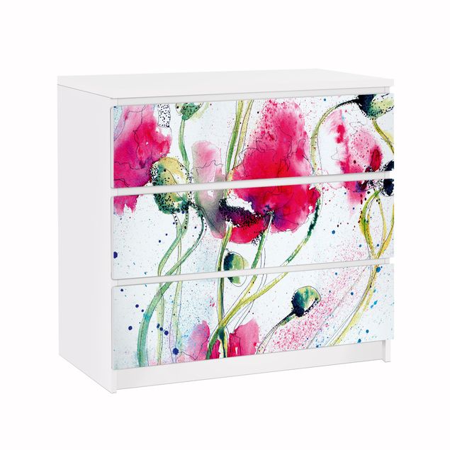 Adhesive films flower Painted Poppies