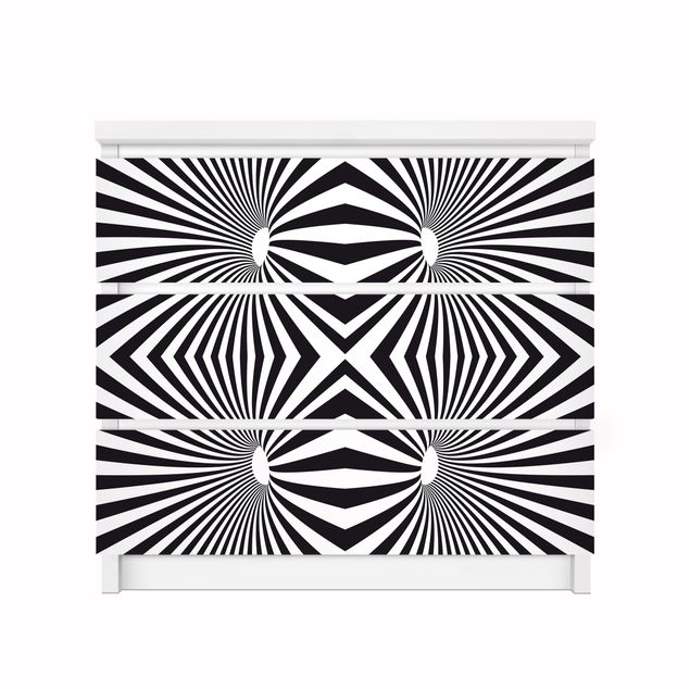 Adhesive films black Psychedelic Black And White pattern