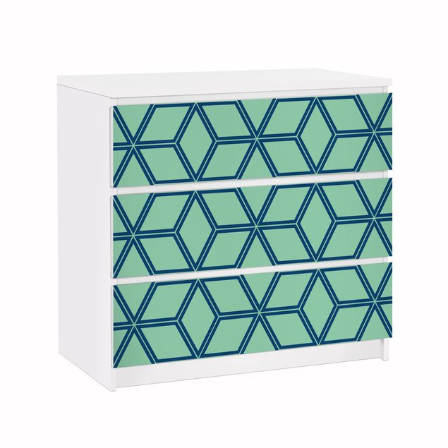 Adhesive films patterns Cube pattern Green