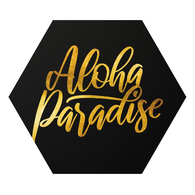 Prints Gold - Aloha Paradise On Black