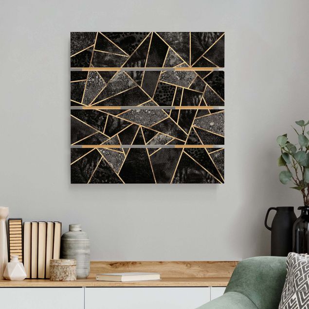 Elisabeth Fredriksson poster Grey Triangles Gold