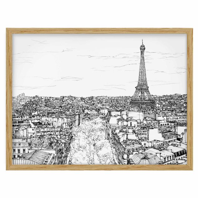 Framed prints black and white City Study - Paris