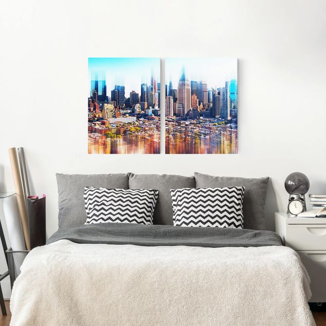 Prints New York Manhattan Skyline Urban Stretch