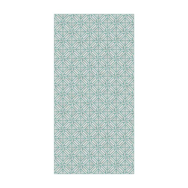Tile rug Tile Pattern Rhomboidal Geometry Turquoise
