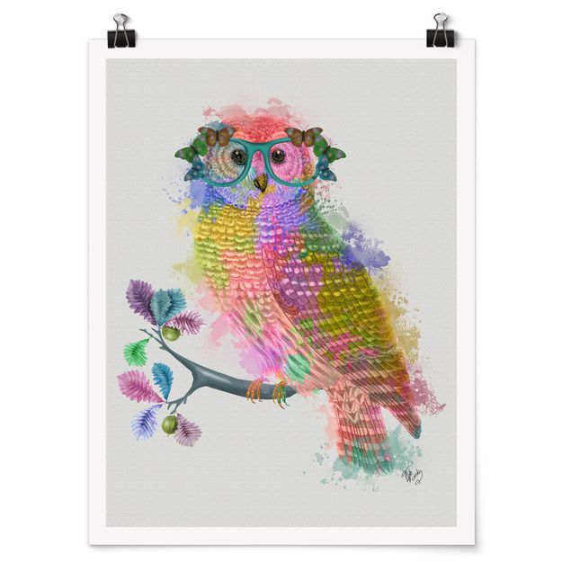 Posters animals Rainbow Splash Owl