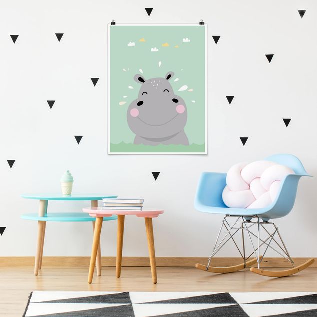 Horse canvas The Happiest Hippo