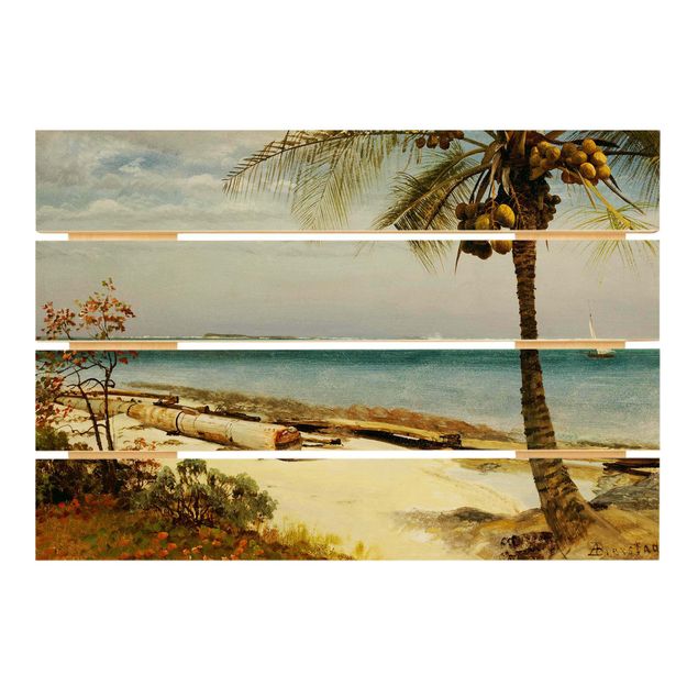 Wood prints landscape Albert Bierstadt - Tropical Coast