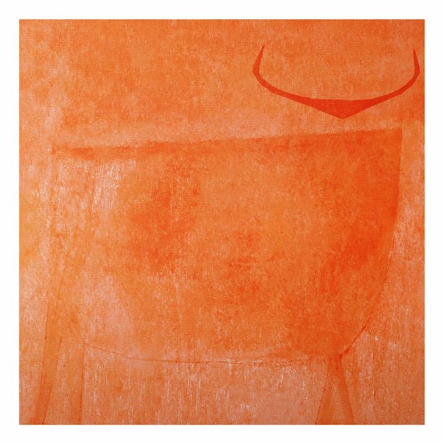 Abstract canvas wall art Orange Bull