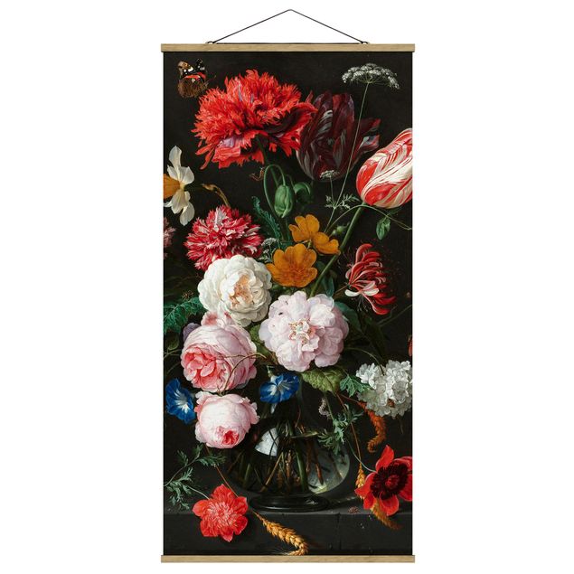 Vintage wall art Jan Davidsz De Heem - Still Life With Flowers In A Glass Vase