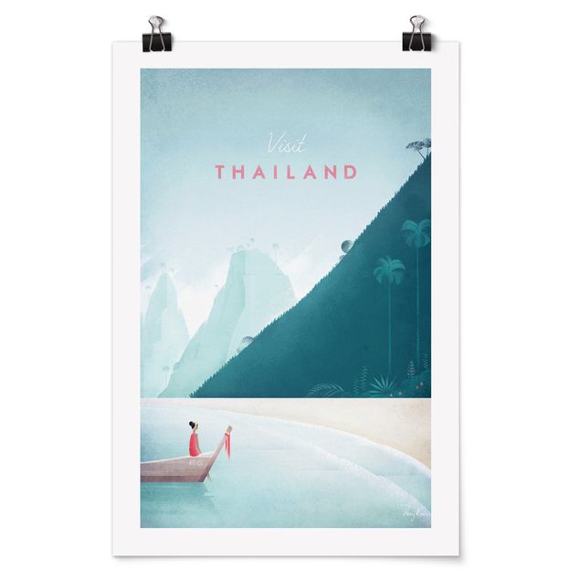 Mountain art prints Travel Poster - Thailand