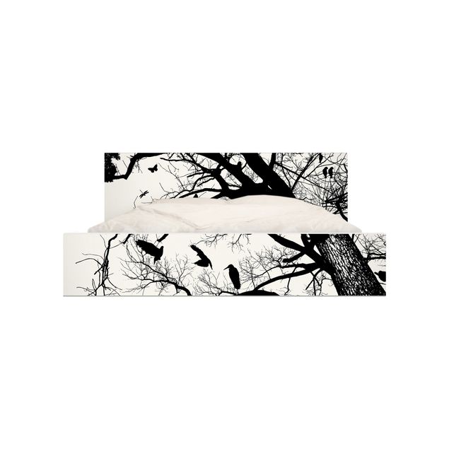 Adhesive films black and white Vintage Tree in the Sky