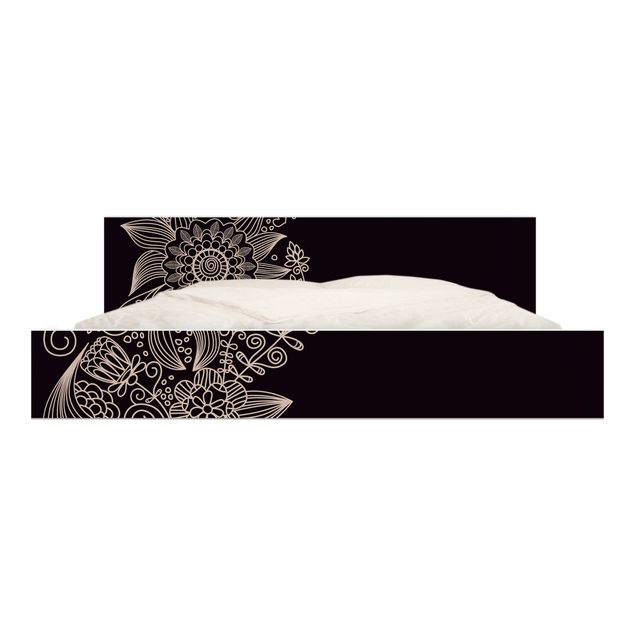 Adhesive films black and white Lovely Floral Background