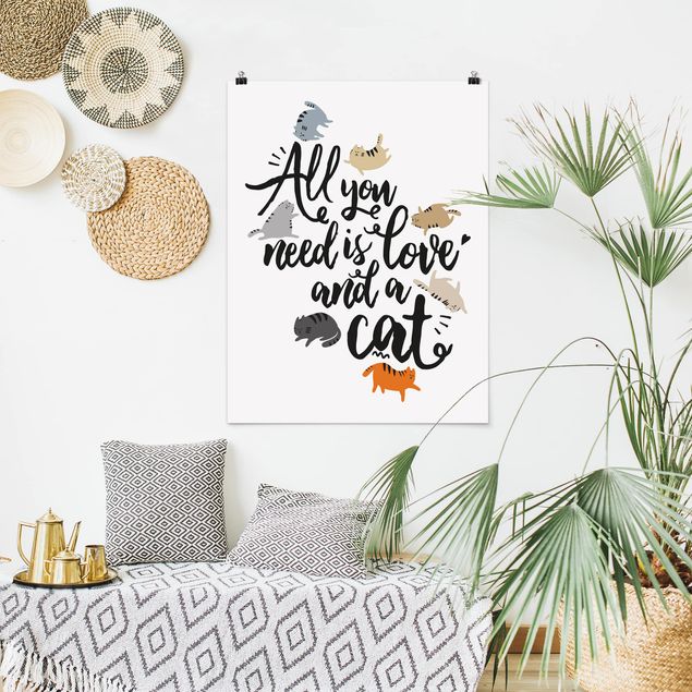 Cat prints All You Need Is Love And A Cat