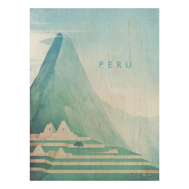 Wood prints landscape Travel Poster - Peru