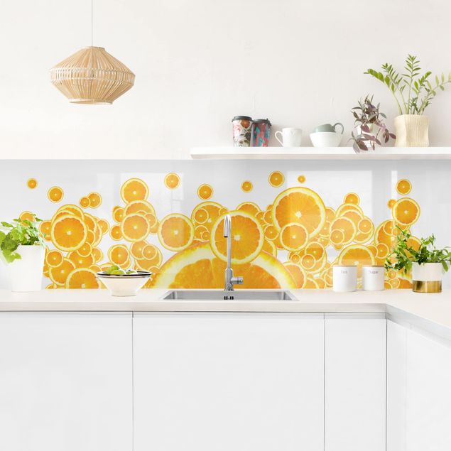 Kitchen splashback frutta and vegetables Retro Orange Pattern II