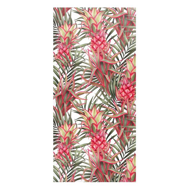 Magnet boards flower Red Pineapple With Palm Leaves Tropical
