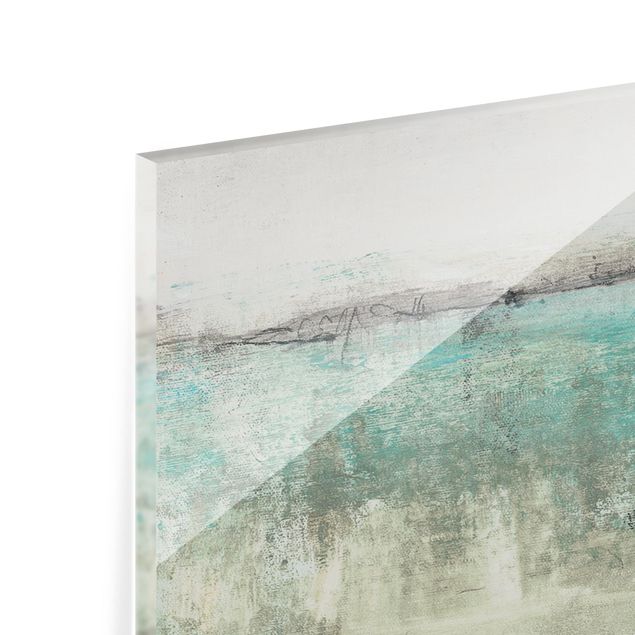 Glass Splashback - Horizon Over Turquoise I - Panoramic