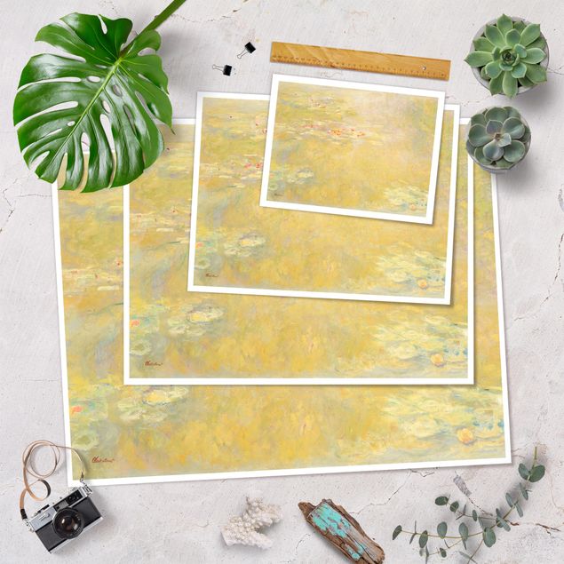 Yellow art prints Claude Monet - The Water Lily Pond