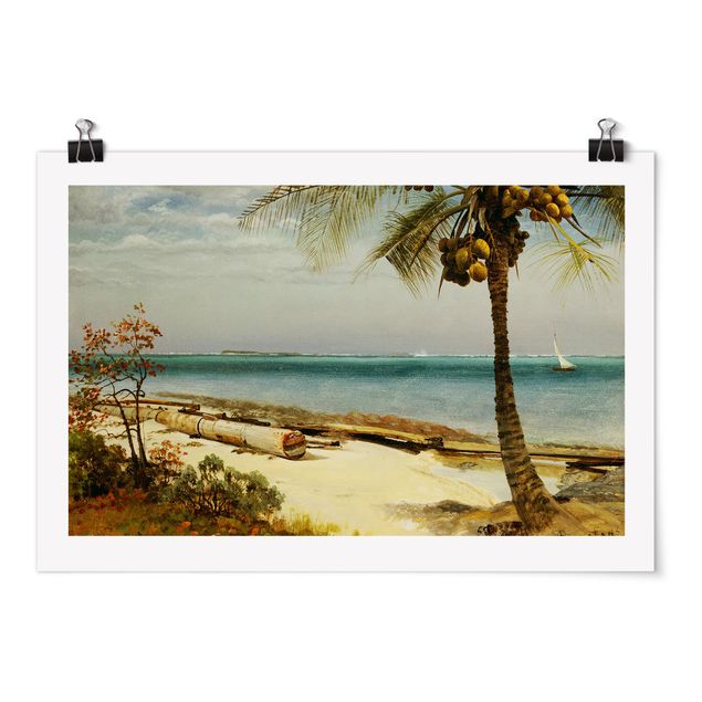 Beach canvas art Albert Bierstadt - Tropical Coast