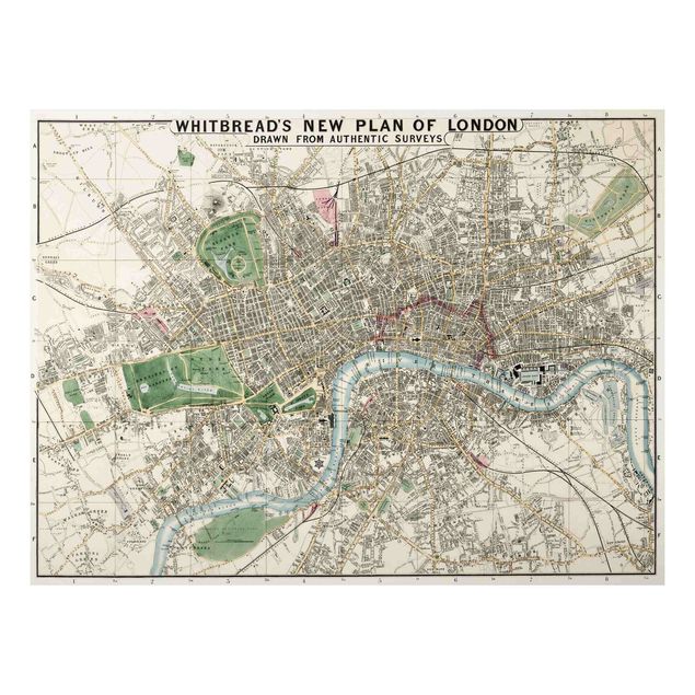 Prints London Vintage Map London