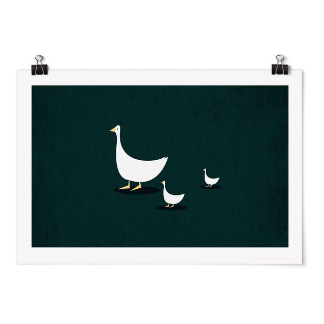 Animal canvas Goose Family On A Trip