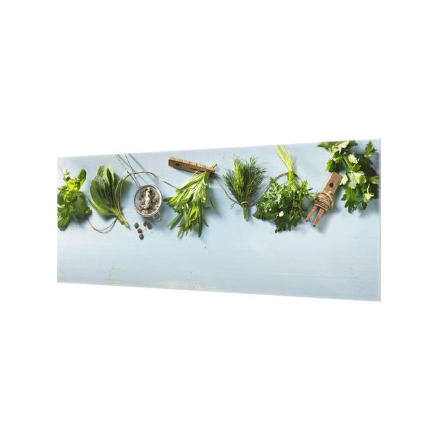 Glass Splashback - Bundled Herbs - Panoramic